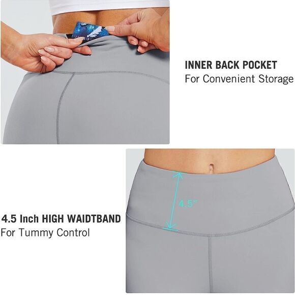 Women's 6" inseam High Waisted Athletic Biker Shorts with Pocket - Picture 4 of 7